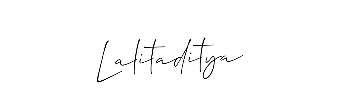 Lalitaditya stylish signature style. Best Handwritten Sign (Allison_Script) for my name. Handwritten Signature Collection Ideas for my name Lalitaditya. Lalitaditya signature style 2 images and pictures png