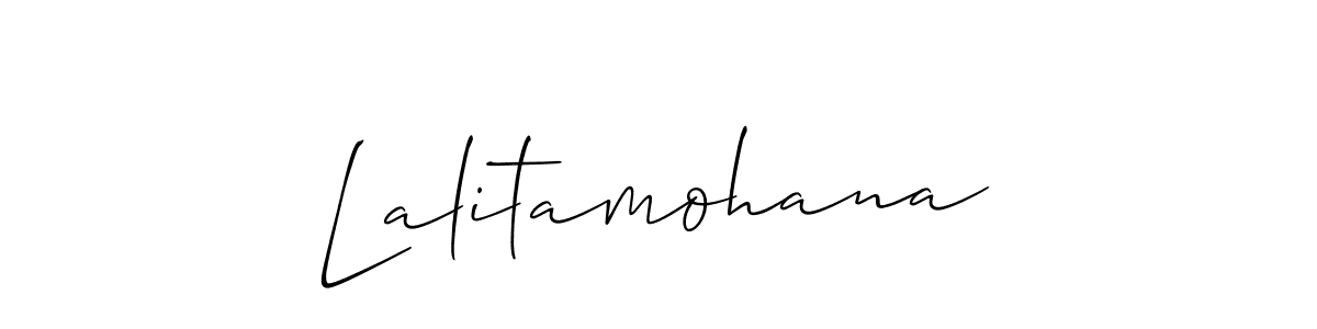 Create a beautiful signature design for name Lalitamohana. With this signature (Allison_Script) fonts, you can make a handwritten signature for free. Lalitamohana signature style 2 images and pictures png