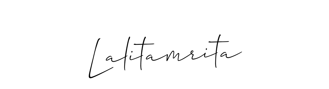 How to Draw Lalitamrita signature style? Allison_Script is a latest design signature styles for name Lalitamrita. Lalitamrita signature style 2 images and pictures png