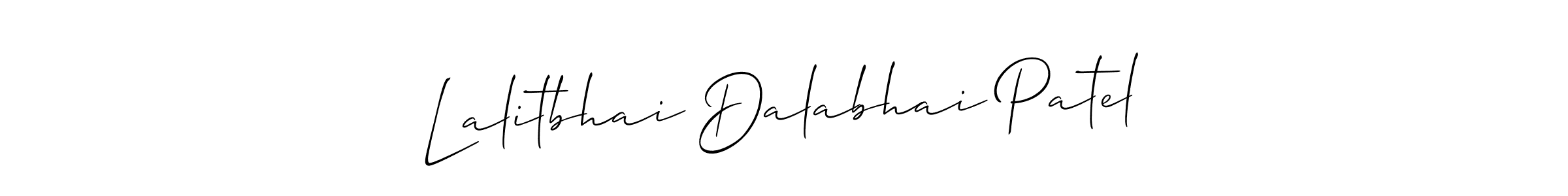 Also we have Lalitbhai Dalabhai Patel name is the best signature style. Create professional handwritten signature collection using Allison_Script autograph style. Lalitbhai Dalabhai Patel signature style 2 images and pictures png