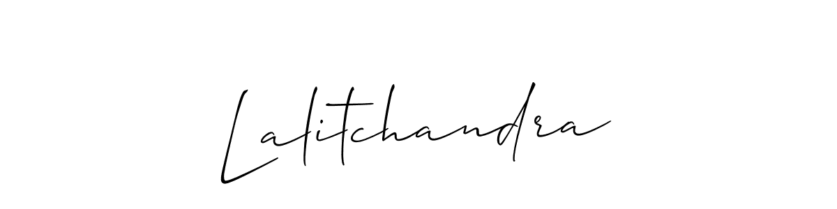 How to make Lalitchandra name signature. Use Allison_Script style for creating short signs online. This is the latest handwritten sign. Lalitchandra signature style 2 images and pictures png