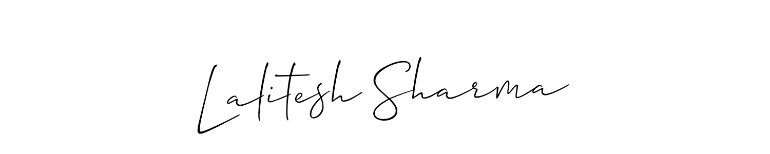 Create a beautiful signature design for name Lalitesh Sharma. With this signature (Allison_Script) fonts, you can make a handwritten signature for free. Lalitesh Sharma signature style 2 images and pictures png