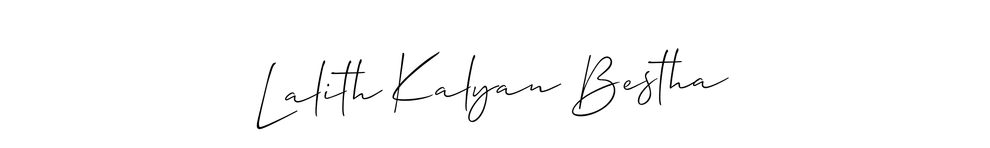 Check out images of Autograph of Lalith Kalyan Bestha name. Actor Lalith Kalyan Bestha Signature Style. Allison_Script is a professional sign style online. Lalith Kalyan Bestha signature style 2 images and pictures png