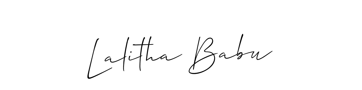 Also You can easily find your signature by using the search form. We will create Lalitha Babu name handwritten signature images for you free of cost using Allison_Script sign style. Lalitha Babu signature style 2 images and pictures png