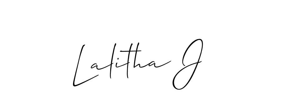 It looks lik you need a new signature style for name Lalitha J. Design unique handwritten (Allison_Script) signature with our free signature maker in just a few clicks. Lalitha J signature style 2 images and pictures png