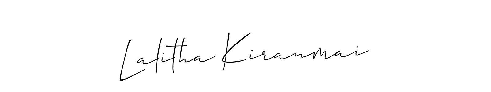 You should practise on your own different ways (Allison_Script) to write your name (Lalitha Kiranmai) in signature. don't let someone else do it for you. Lalitha Kiranmai signature style 2 images and pictures png