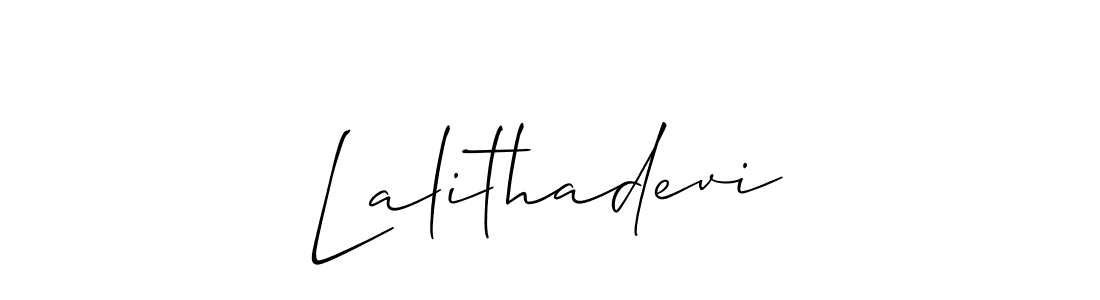 Design your own signature with our free online signature maker. With this signature software, you can create a handwritten (Allison_Script) signature for name Lalithadevi. Lalithadevi signature style 2 images and pictures png