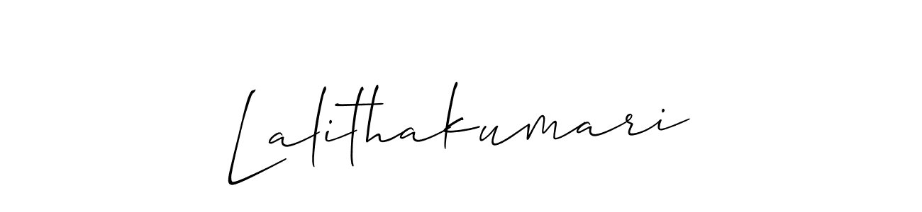 You should practise on your own different ways (Allison_Script) to write your name (Lalithakumari) in signature. don't let someone else do it for you. Lalithakumari signature style 2 images and pictures png