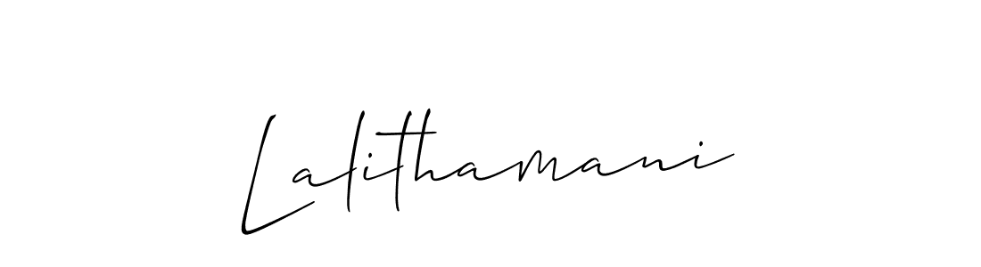 Also we have Lalithamani name is the best signature style. Create professional handwritten signature collection using Allison_Script autograph style. Lalithamani signature style 2 images and pictures png
