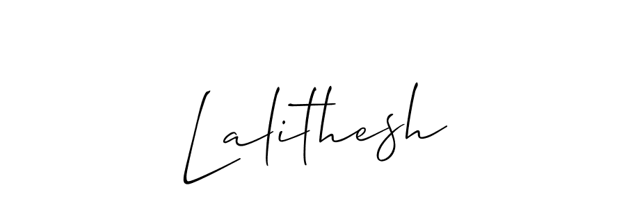 Make a beautiful signature design for name Lalithesh. With this signature (Allison_Script) style, you can create a handwritten signature for free. Lalithesh signature style 2 images and pictures png