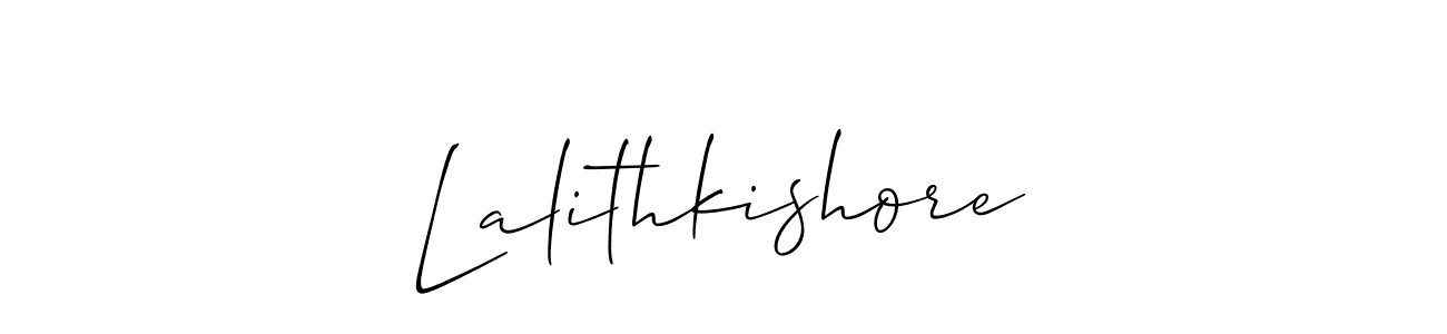 Also You can easily find your signature by using the search form. We will create Lalithkishore name handwritten signature images for you free of cost using Allison_Script sign style. Lalithkishore signature style 2 images and pictures png