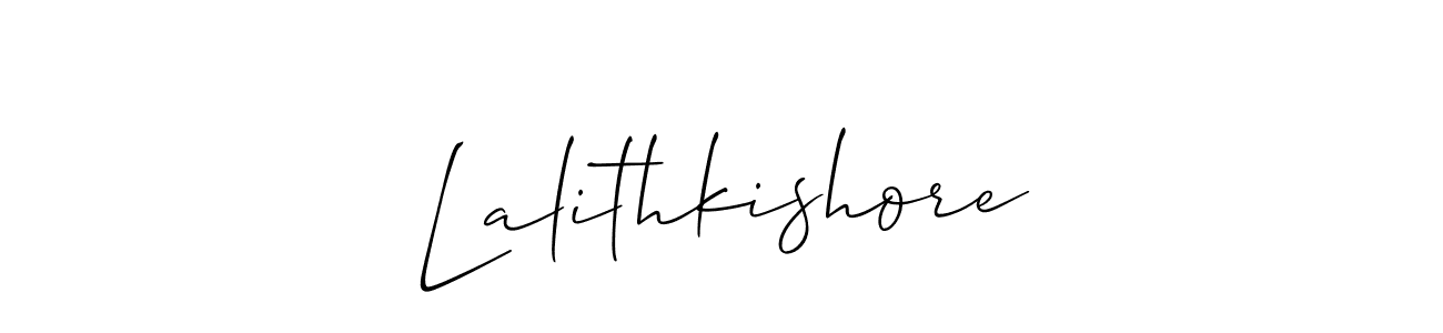 Also You can easily find your signature by using the search form. We will create Lalithkishore name handwritten signature images for you free of cost using Allison_Script sign style. Lalithkishore signature style 2 images and pictures png