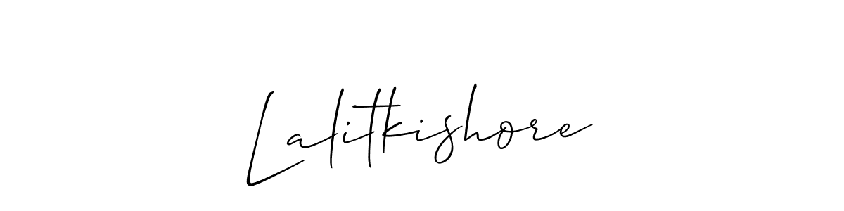 if you are searching for the best signature style for your name Lalitkishore. so please give up your signature search. here we have designed multiple signature styles  using Allison_Script. Lalitkishore signature style 2 images and pictures png