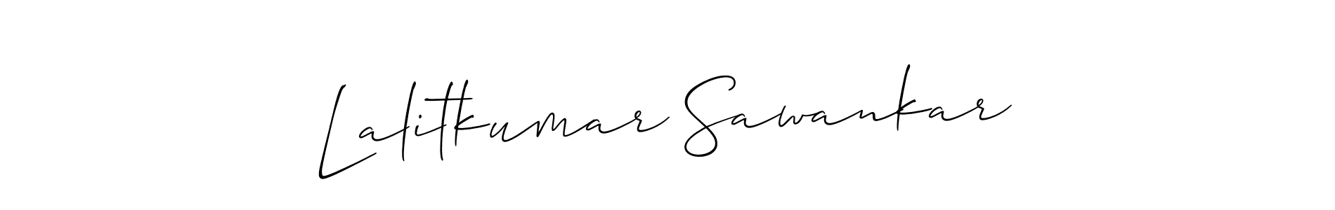 Create a beautiful signature design for name Lalitkumar Sawankar. With this signature (Allison_Script) fonts, you can make a handwritten signature for free. Lalitkumar Sawankar signature style 2 images and pictures png