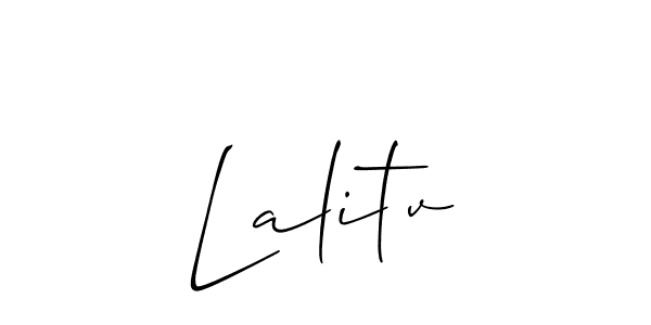 How to make Lalitv name signature. Use Allison_Script style for creating short signs online. This is the latest handwritten sign. Lalitv signature style 2 images and pictures png