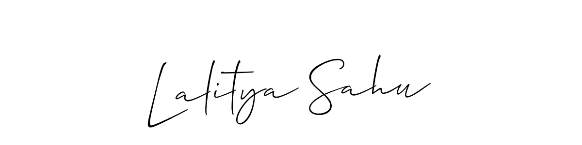 Lalitya Sahu stylish signature style. Best Handwritten Sign (Allison_Script) for my name. Handwritten Signature Collection Ideas for my name Lalitya Sahu. Lalitya Sahu signature style 2 images and pictures png