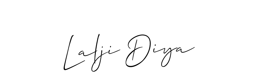 Use a signature maker to create a handwritten signature online. With this signature software, you can design (Allison_Script) your own signature for name Lalji Diya. Lalji Diya signature style 2 images and pictures png