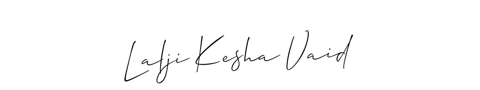 Also You can easily find your signature by using the search form. We will create Lalji Kesha Vaid name handwritten signature images for you free of cost using Allison_Script sign style. Lalji Kesha Vaid signature style 2 images and pictures png