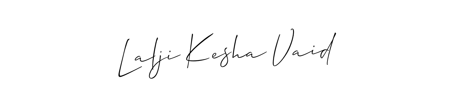 It looks lik you need a new signature style for name Lalji Kesha Vaid. Design unique handwritten (Allison_Script) signature with our free signature maker in just a few clicks. Lalji Kesha Vaid signature style 2 images and pictures png