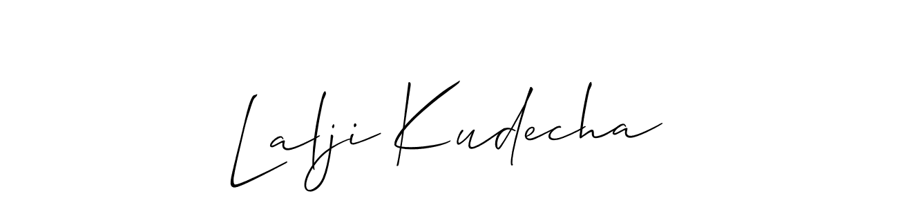 Make a short Lalji Kudecha signature style. Manage your documents anywhere anytime using Allison_Script. Create and add eSignatures, submit forms, share and send files easily. Lalji Kudecha signature style 2 images and pictures png