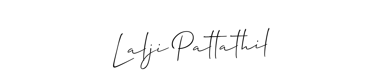 The best way (Allison_Script) to make a short signature is to pick only two or three words in your name. The name Lalji Pattathil include a total of six letters. For converting this name. Lalji Pattathil signature style 2 images and pictures png