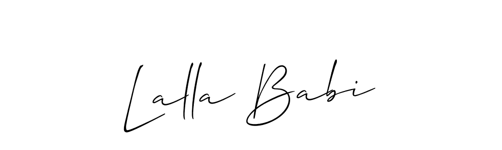 You should practise on your own different ways (Allison_Script) to write your name (Lalla Babi) in signature. don't let someone else do it for you. Lalla Babi signature style 2 images and pictures png