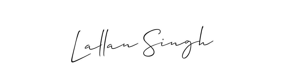 The best way (Allison_Script) to make a short signature is to pick only two or three words in your name. The name Lallan Singh include a total of six letters. For converting this name. Lallan Singh signature style 2 images and pictures png