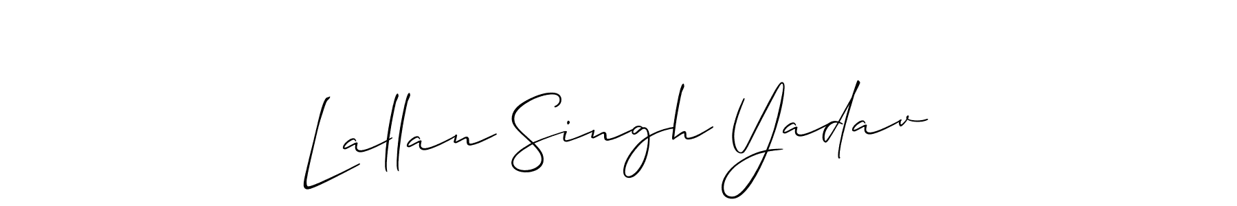 You should practise on your own different ways (Allison_Script) to write your name (Lallan Singh Yadav) in signature. don't let someone else do it for you. Lallan Singh Yadav signature style 2 images and pictures png