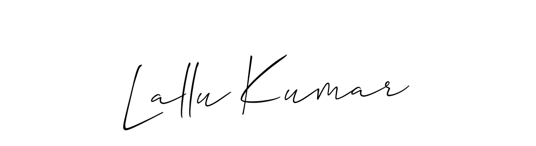 You should practise on your own different ways (Allison_Script) to write your name (Lallu Kumar) in signature. don't let someone else do it for you. Lallu Kumar signature style 2 images and pictures png
