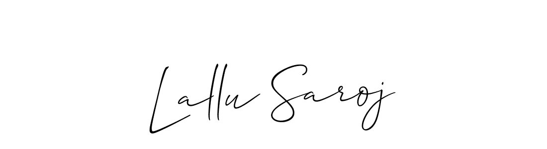 Use a signature maker to create a handwritten signature online. With this signature software, you can design (Allison_Script) your own signature for name Lallu Saroj. Lallu Saroj signature style 2 images and pictures png