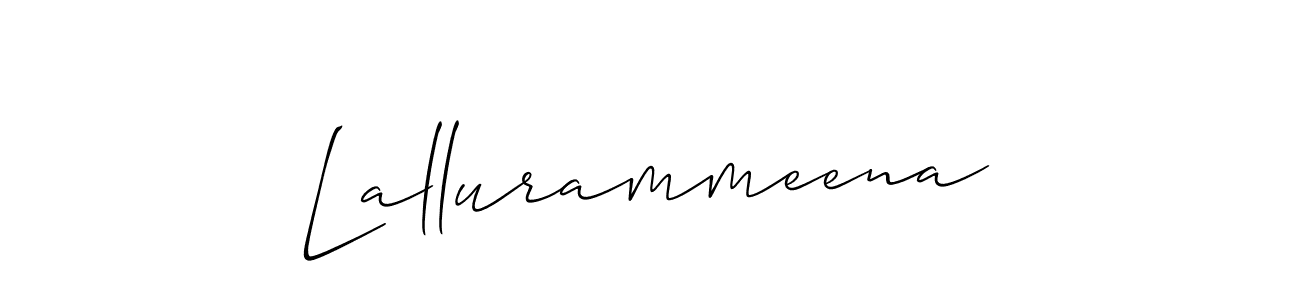 Allison_Script is a professional signature style that is perfect for those who want to add a touch of class to their signature. It is also a great choice for those who want to make their signature more unique. Get Lallurammeena name to fancy signature for free. Lallurammeena signature style 2 images and pictures png