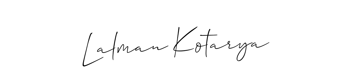 Use a signature maker to create a handwritten signature online. With this signature software, you can design (Allison_Script) your own signature for name Lalman Kotarya. Lalman Kotarya signature style 2 images and pictures png