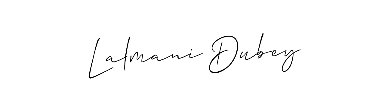 How to make Lalmani Dubey name signature. Use Allison_Script style for creating short signs online. This is the latest handwritten sign. Lalmani Dubey signature style 2 images and pictures png