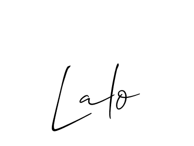 Make a beautiful signature design for name Lalo. With this signature (Allison_Script) style, you can create a handwritten signature for free. Lalo signature style 2 images and pictures png