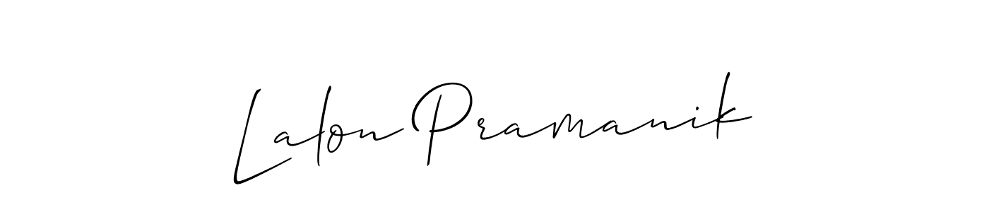 Make a beautiful signature design for name Lalon Pramanik. With this signature (Allison_Script) style, you can create a handwritten signature for free. Lalon Pramanik signature style 2 images and pictures png