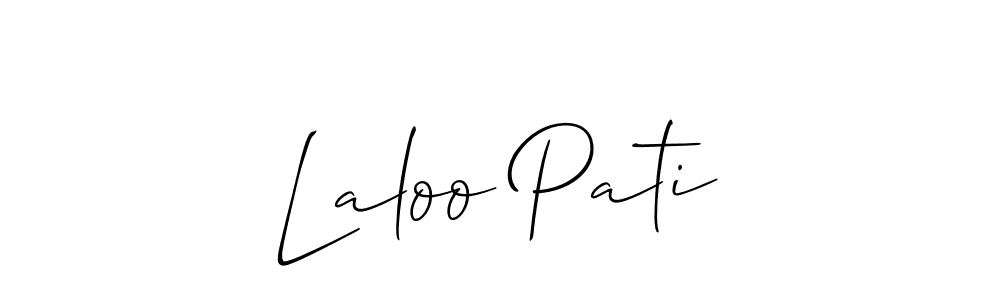 Similarly Allison_Script is the best handwritten signature design. Signature creator online .You can use it as an online autograph creator for name Laloo Pati. Laloo Pati signature style 2 images and pictures png