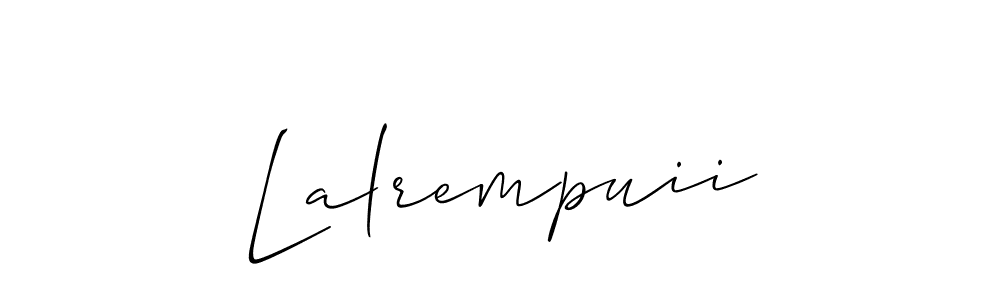 The best way (Allison_Script) to make a short signature is to pick only two or three words in your name. The name Lalrempuii include a total of six letters. For converting this name. Lalrempuii signature style 2 images and pictures png