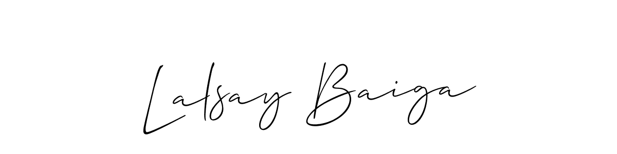 How to make Lalsay Baiga signature? Allison_Script is a professional autograph style. Create handwritten signature for Lalsay Baiga name. Lalsay Baiga signature style 2 images and pictures png