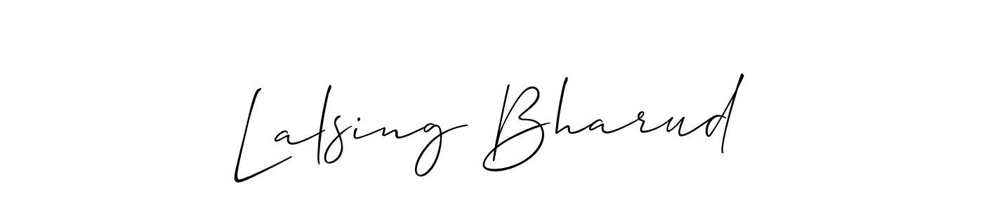 Similarly Allison_Script is the best handwritten signature design. Signature creator online .You can use it as an online autograph creator for name Lalsing Bharud. Lalsing Bharud signature style 2 images and pictures png