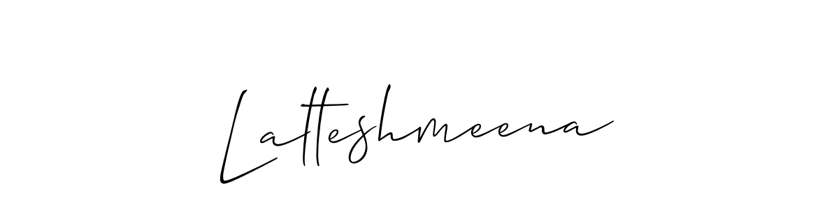 The best way (Allison_Script) to make a short signature is to pick only two or three words in your name. The name Lalteshmeena include a total of six letters. For converting this name. Lalteshmeena signature style 2 images and pictures png