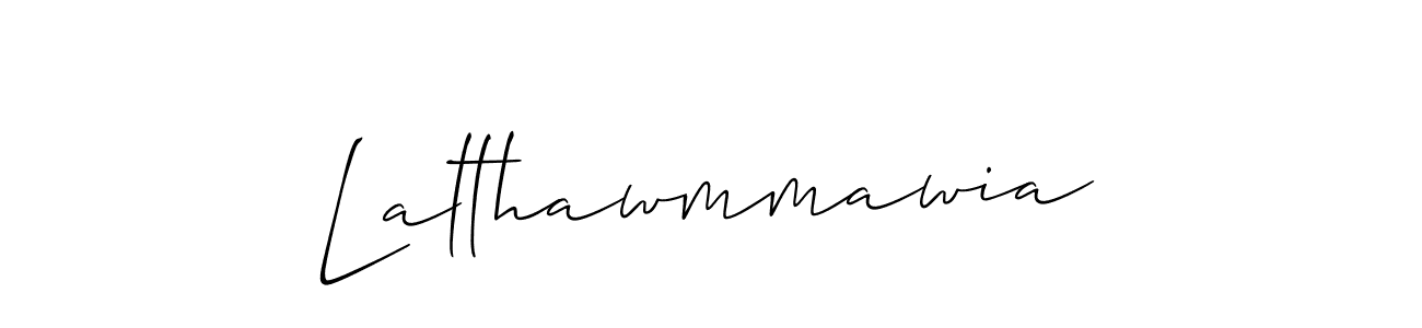 The best way (Allison_Script) to make a short signature is to pick only two or three words in your name. The name Lalthawmmawia include a total of six letters. For converting this name. Lalthawmmawia signature style 2 images and pictures png