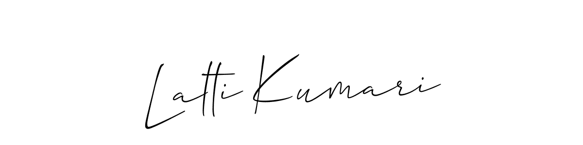 Also You can easily find your signature by using the search form. We will create Lalti Kumari name handwritten signature images for you free of cost using Allison_Script sign style. Lalti Kumari signature style 2 images and pictures png