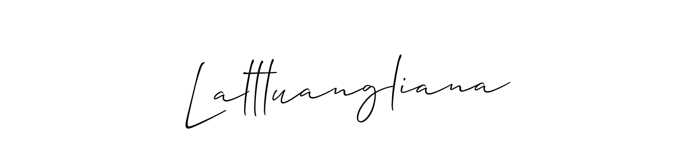 How to make Laltluangliana name signature. Use Allison_Script style for creating short signs online. This is the latest handwritten sign. Laltluangliana signature style 2 images and pictures png