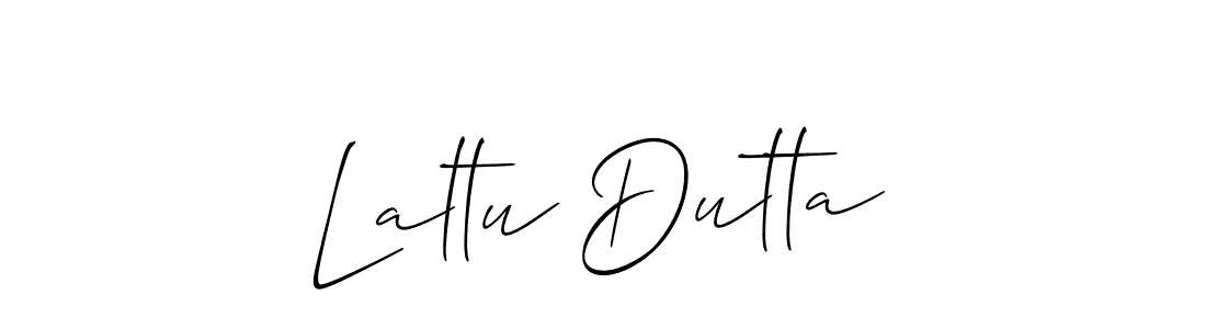 The best way (Allison_Script) to make a short signature is to pick only two or three words in your name. The name Laltu Dutta include a total of six letters. For converting this name. Laltu Dutta signature style 2 images and pictures png