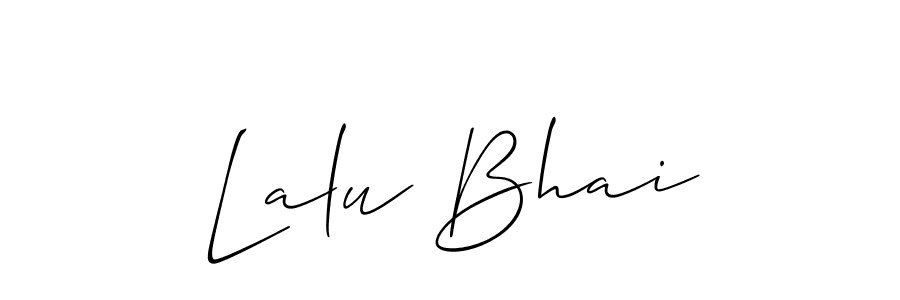 Make a beautiful signature design for name Lalu Bhai. With this signature (Allison_Script) style, you can create a handwritten signature for free. Lalu Bhai signature style 2 images and pictures png