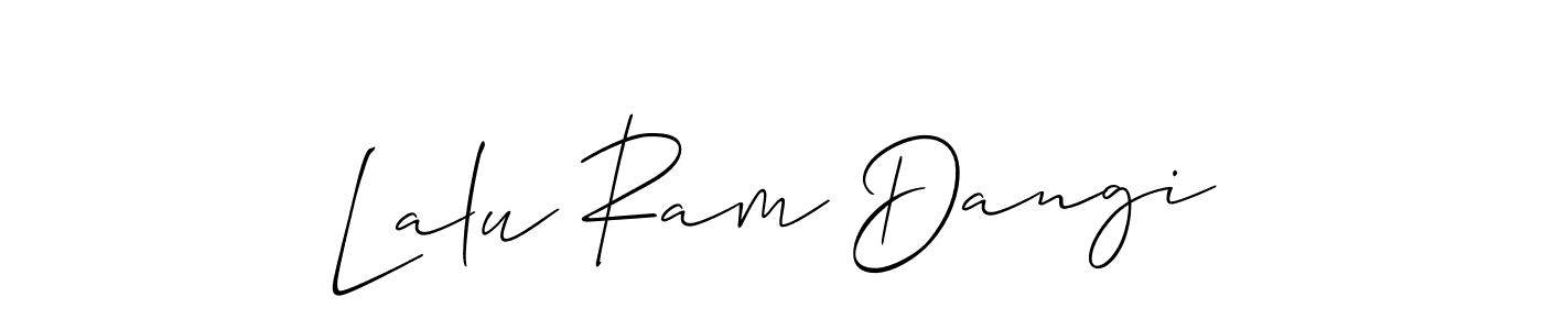 You should practise on your own different ways (Allison_Script) to write your name (Lalu Ram Dangi) in signature. don't let someone else do it for you. Lalu Ram Dangi signature style 2 images and pictures png