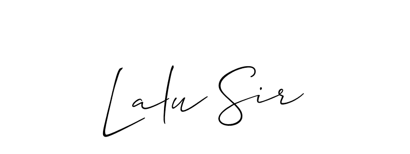 Make a beautiful signature design for name Lalu Sir. With this signature (Allison_Script) style, you can create a handwritten signature for free. Lalu Sir signature style 2 images and pictures png