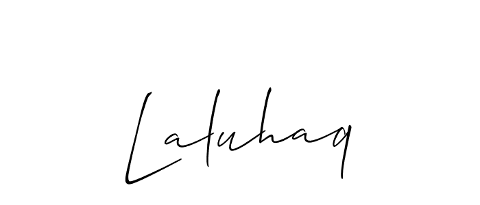 Make a short Laluhaq signature style. Manage your documents anywhere anytime using Allison_Script. Create and add eSignatures, submit forms, share and send files easily. Laluhaq signature style 2 images and pictures png