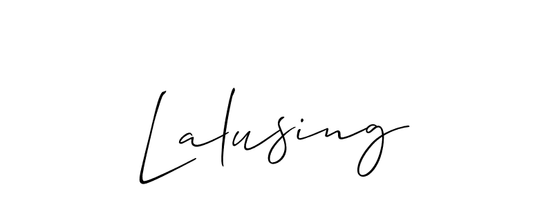 Also You can easily find your signature by using the search form. We will create Lalusing name handwritten signature images for you free of cost using Allison_Script sign style. Lalusing signature style 2 images and pictures png