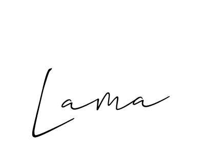 Make a beautiful signature design for name Lama. With this signature (Allison_Script) style, you can create a handwritten signature for free. Lama signature style 2 images and pictures png